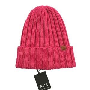 NEW Bickley + Mitchell Women’s One Size Pink Chunky Knit Beanie Hat